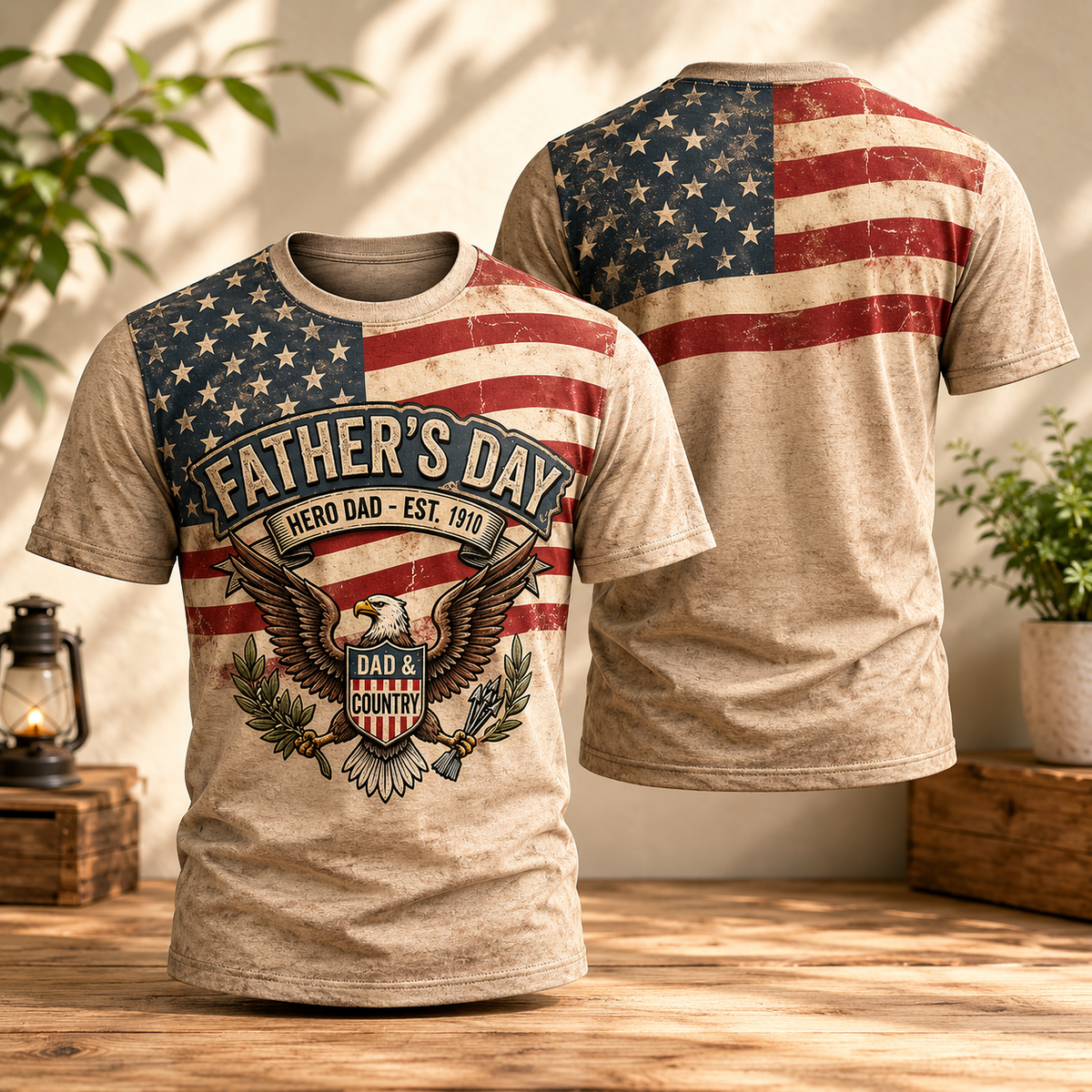 Fathers Day Hero Dad T-Shirt - Custom Graphic Short Sleeve Crew Neck Cotton Tee for Men - Black Top