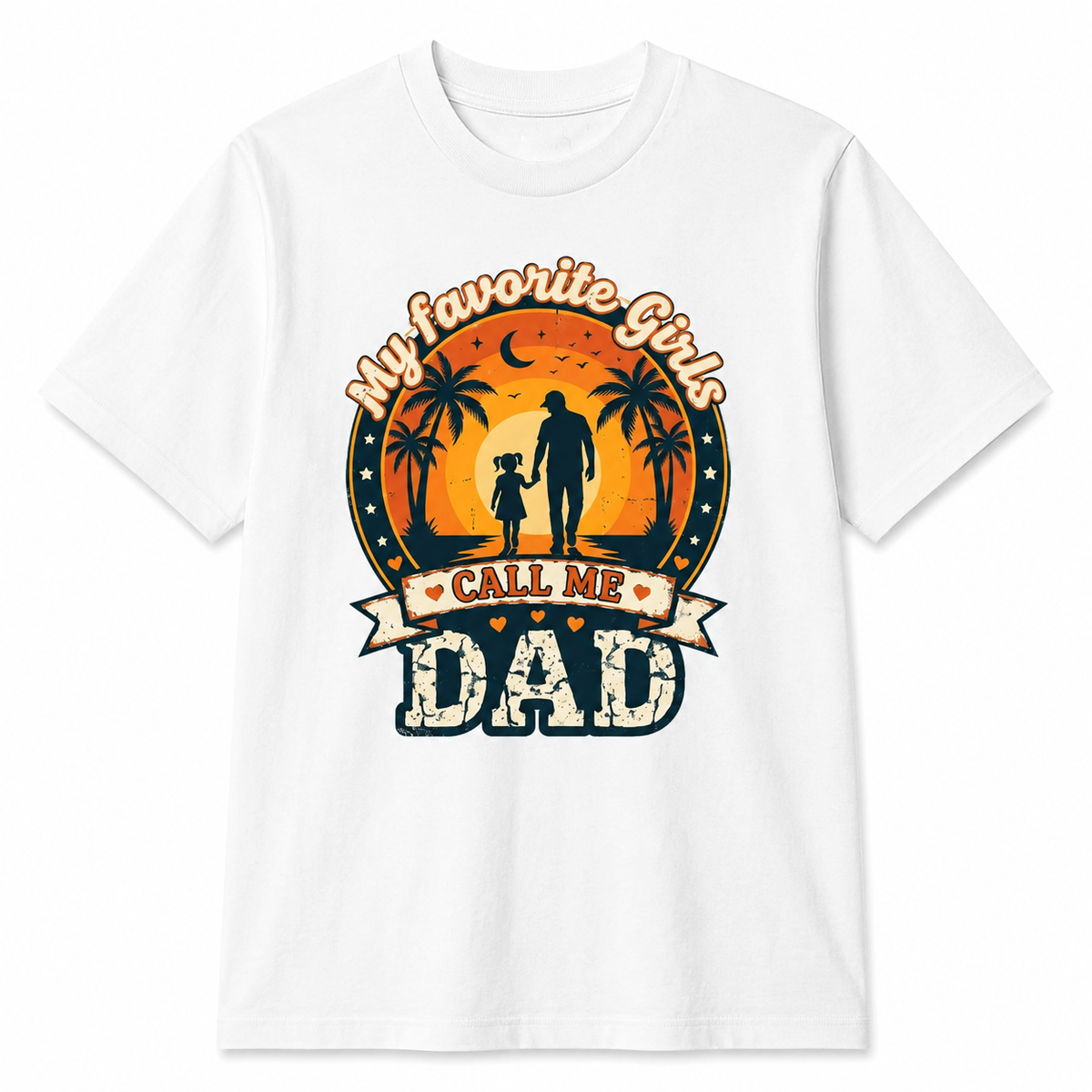 Best Girl Dad Ever Vintage Graphic T-Shirt, Short Sleeve Round Neck Cotton Tee for Dads, Casual Masculine Apparel, Charcoal Grey Graphic Shirt