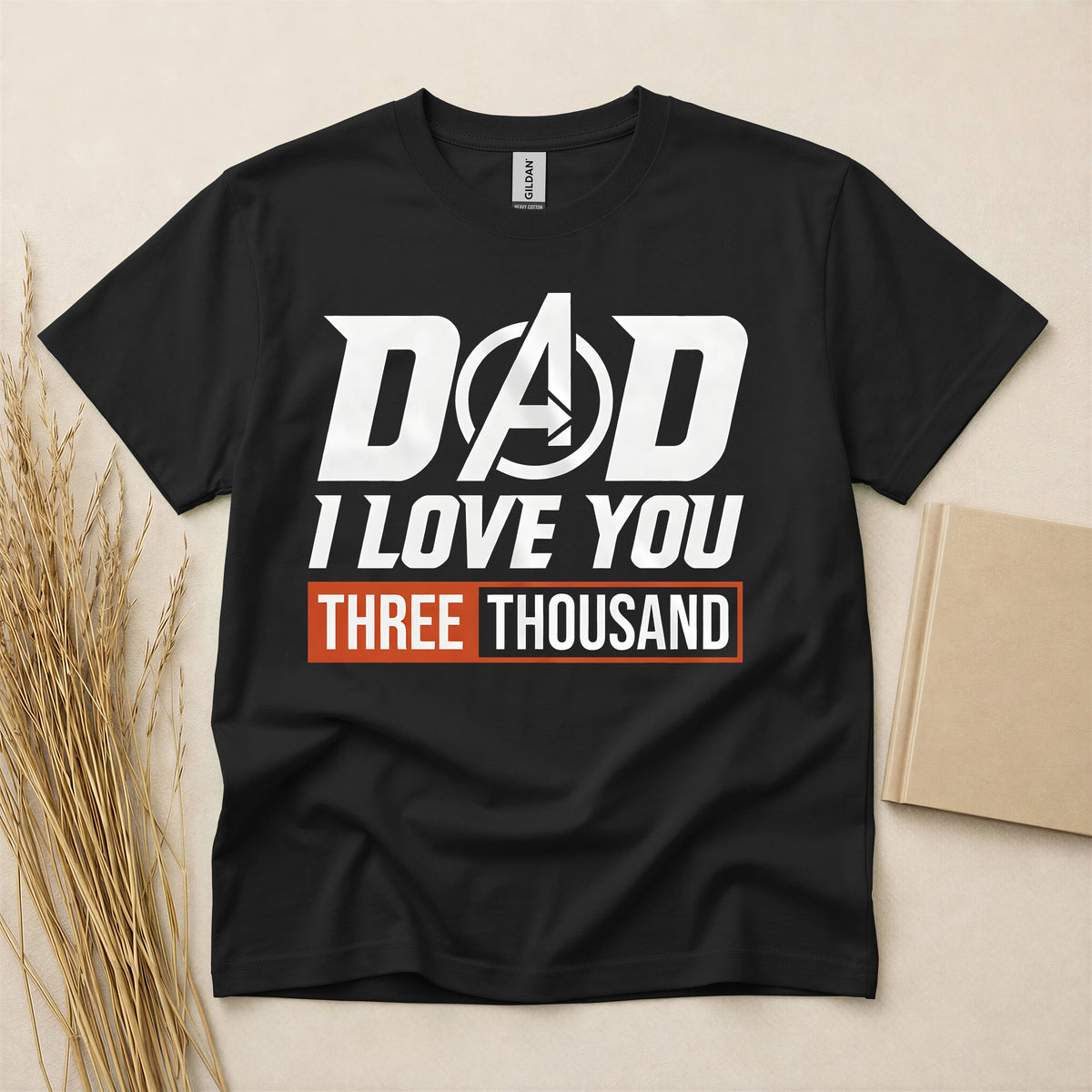 Dad Avengers Inspired Love You 3000 T-Shirt - Comfortable Graphic Tee for Fathers - Short Sleeve Cotton Blend Basic Top