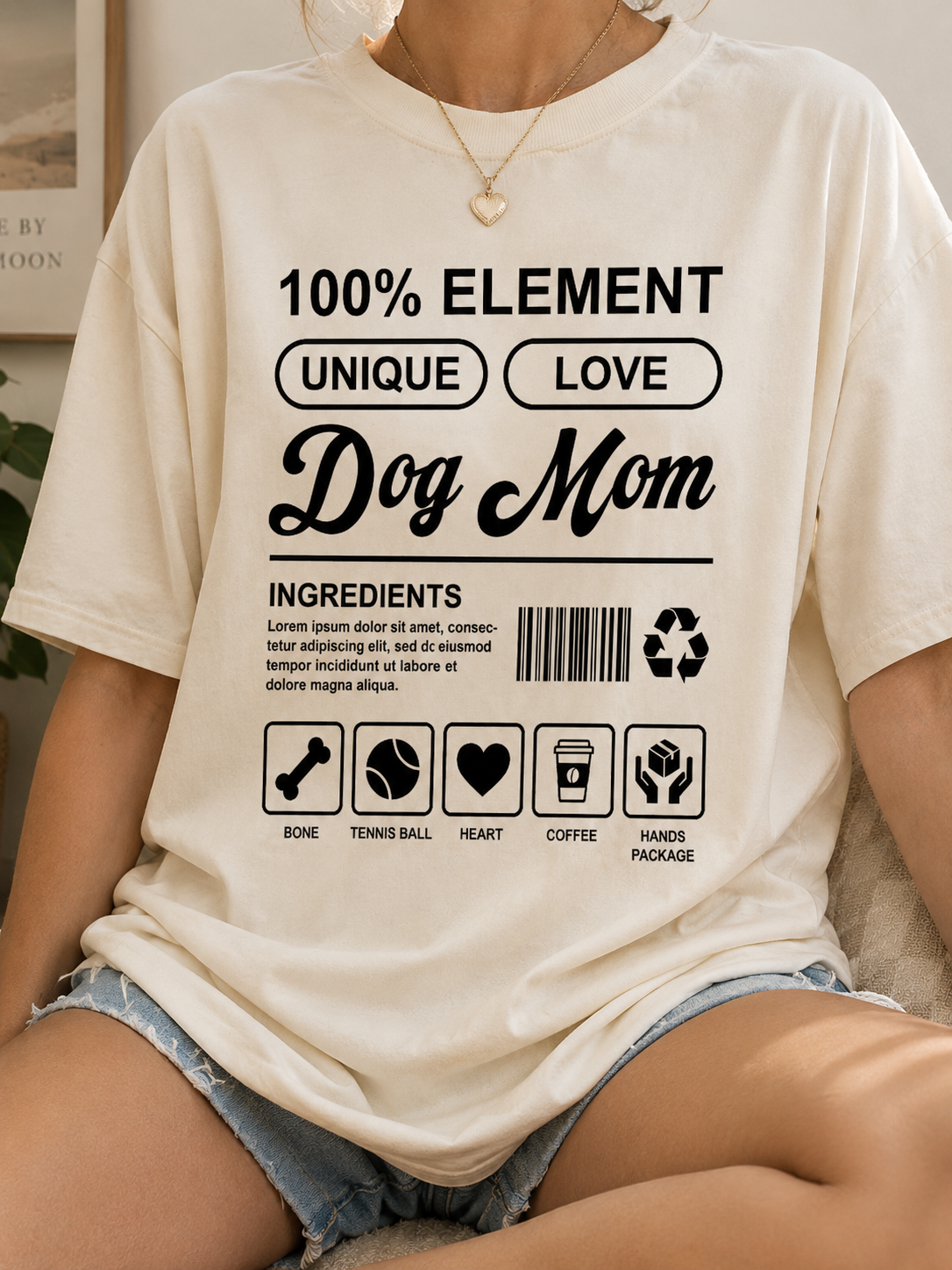 Personalized Dog Mom Ingredients Custom Name T-Shirt - Customizable Pet Lover Apparel - Lightweight Soft Cotton Graphic Tee
