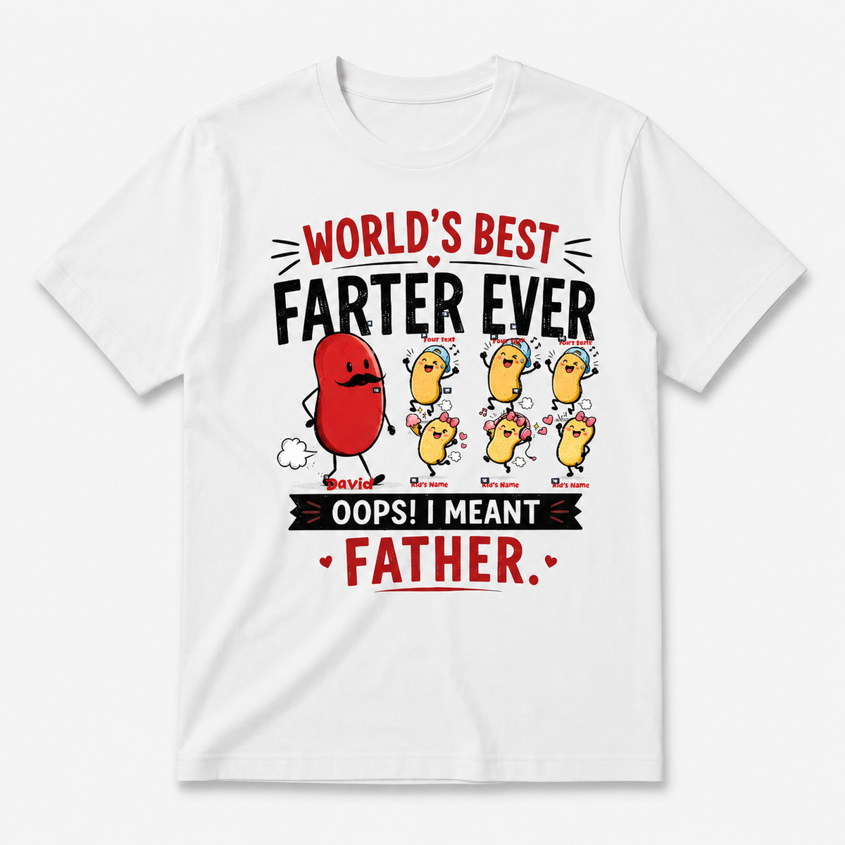 World's Best Father Personalized Shirt, Custom Family Keepsake T-Shirt, Short Sleeve Basic Tee for Dad, Father's Day Graphic Apparel
