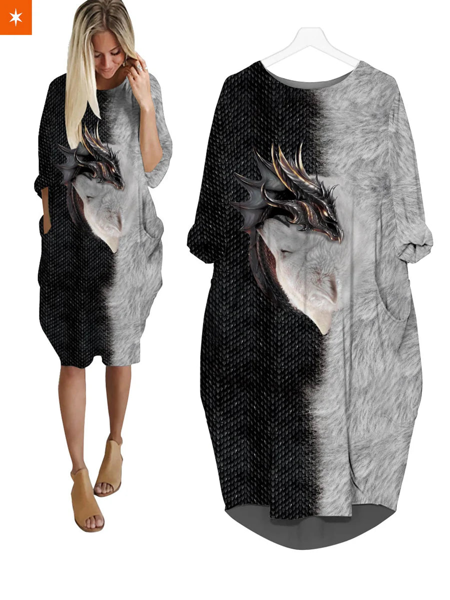 Women Batwing Pocket Dress