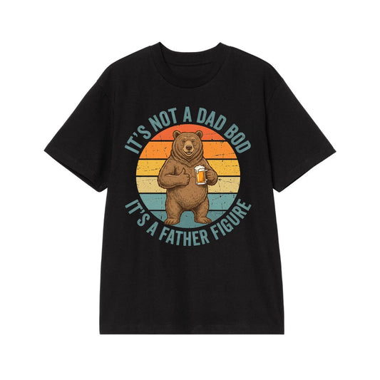 Father Figure Bear Vintage Graphic T-Shirt - Brown Bear Outdoors Nature Illustration - Soft Breathable Cotton Tee