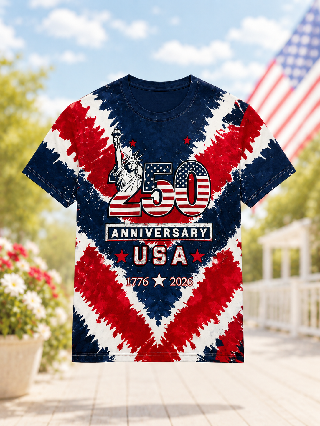 250th Anniversary USA Patriotic Graphic T-Shirt Lightweight Breathable Soft Cotton Blend Patriotic Tee Independence Day Top