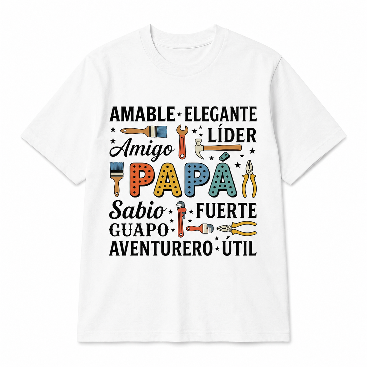 Vintage Spanish Papa Tool T-Shirt Lightweight Breathable Graphic Tee for Men Soft Cotton Blend Short Sleeve Shirt