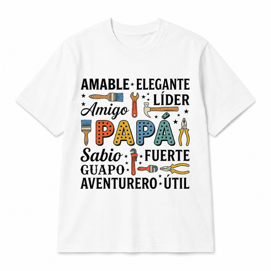 Vintage Spanish Papa Tool T-Shirt Lightweight Breathable Graphic Tee for Men Soft Cotton Blend Short Sleeve Shirt