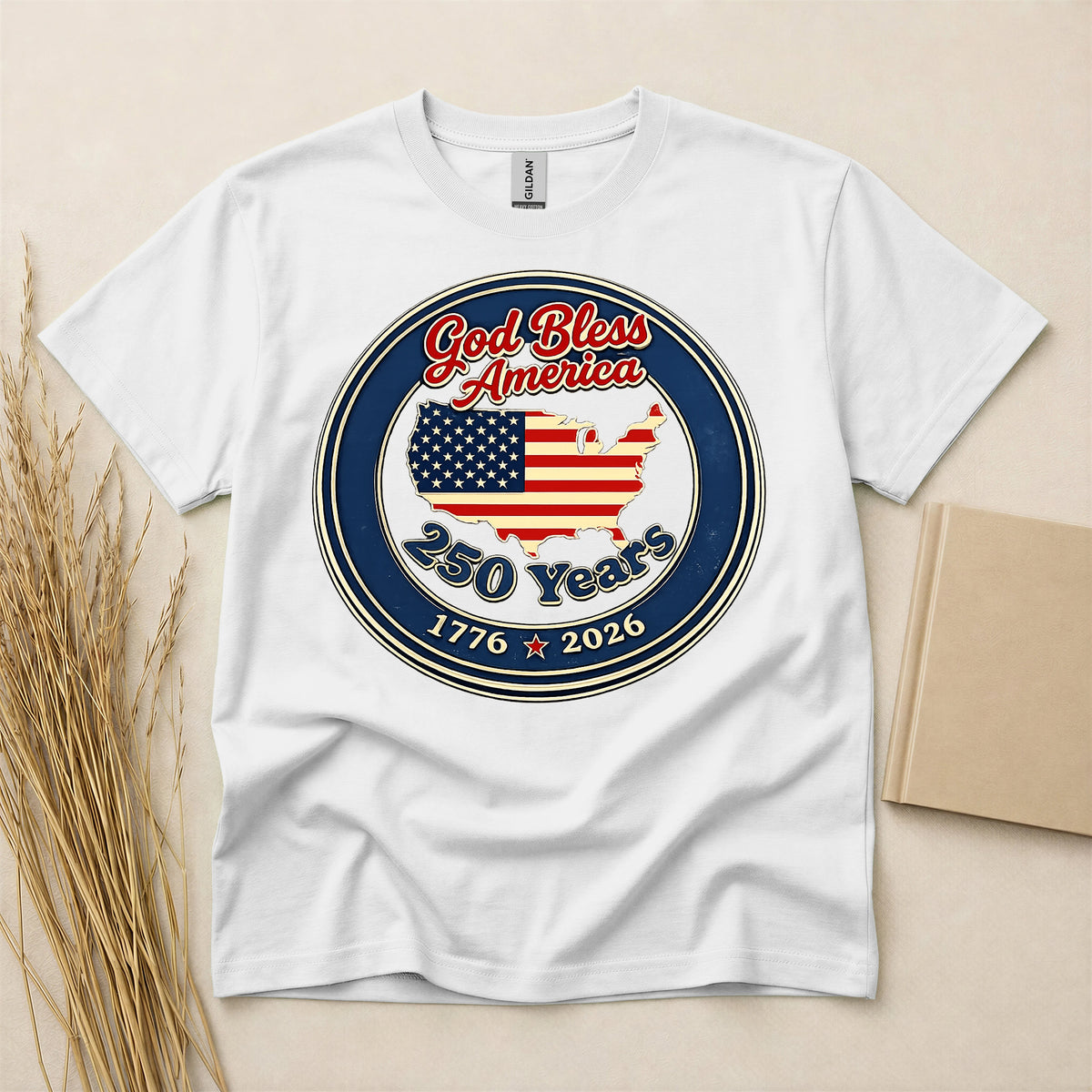 Vintage American Flag Independence Day T-Shirt - Patriotic Fourth of July Short Sleeve Graphic Tee - Lightweight Soft Fabric