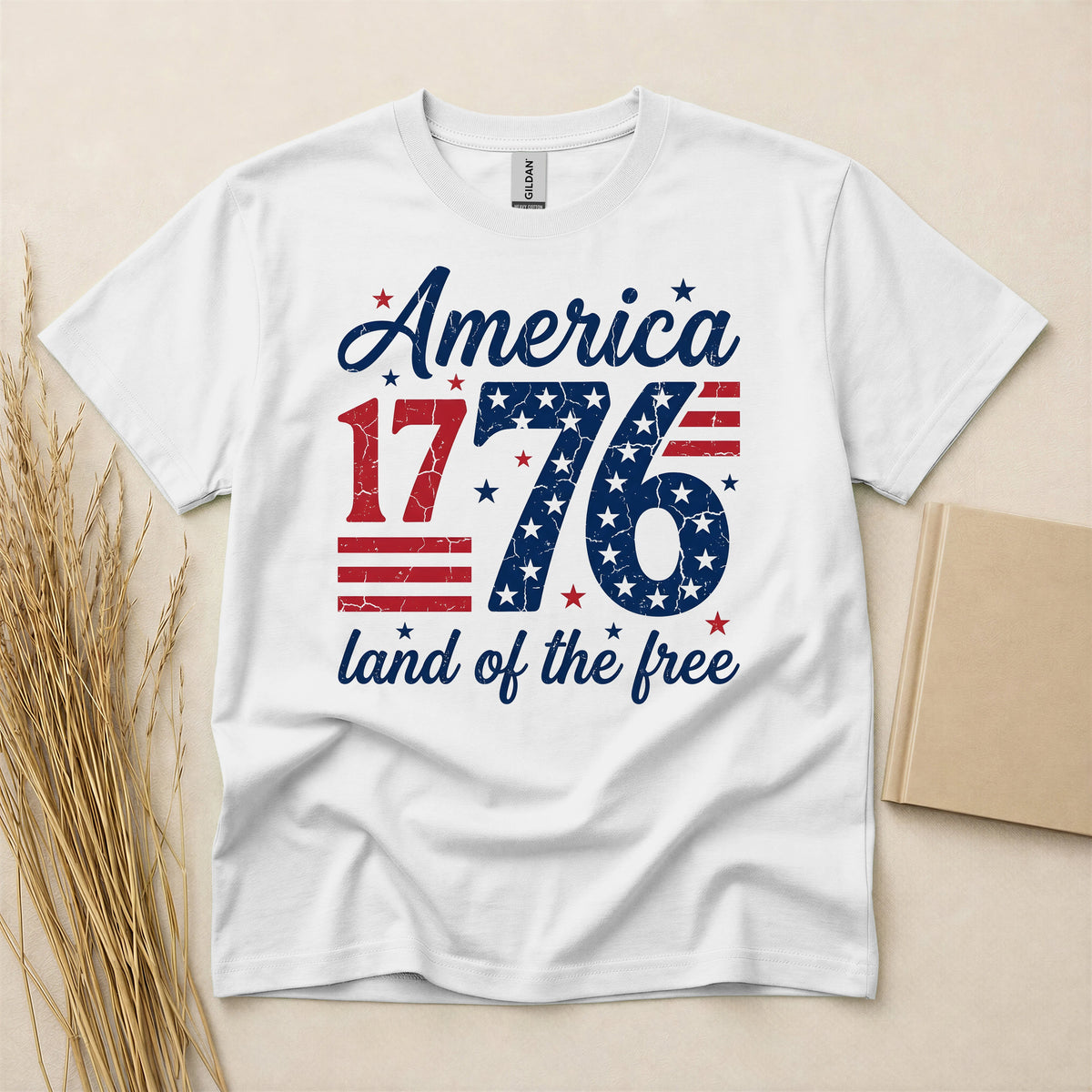 America Since 1776 Freedom Graphic T-Shirt Patriotic USA Heritage Tee Short Sleeve Crew Neck Basic Cotton Top