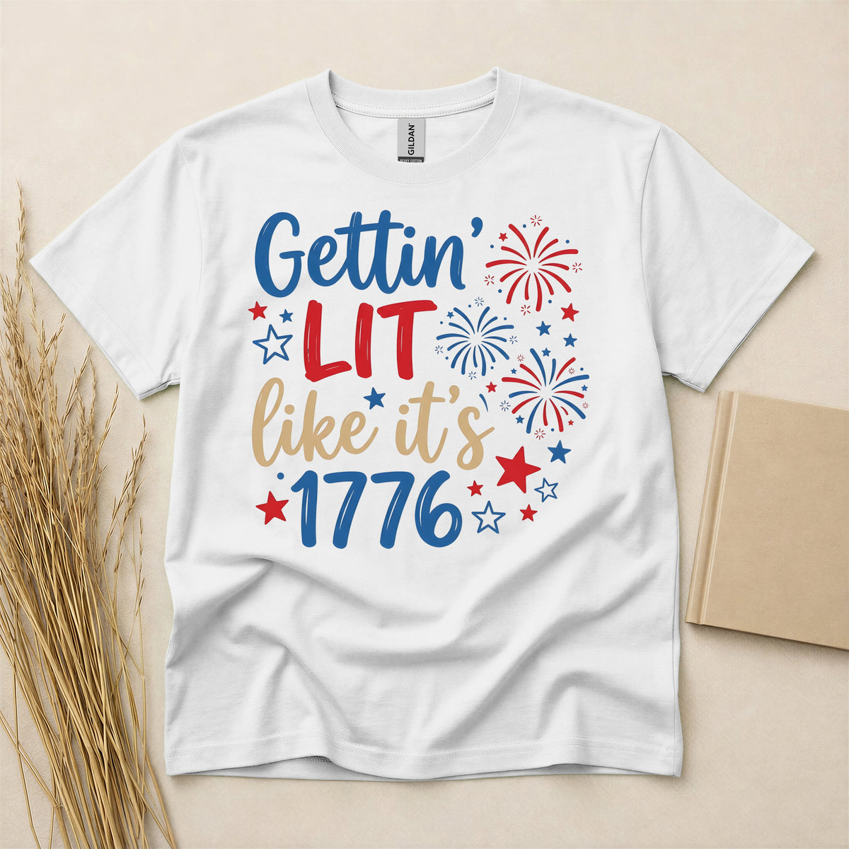 Funny America Birthday Since 1776 Patriotic T-Shirt - Lightweight Soft Cotton Blend Short Sleeve Tee for Men and Women