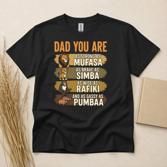 Dad Hero Strength Wisdom Humor Graphic T-Shirt Soft Breathable Cotton Short Sleeve Father's Day Tee for Men