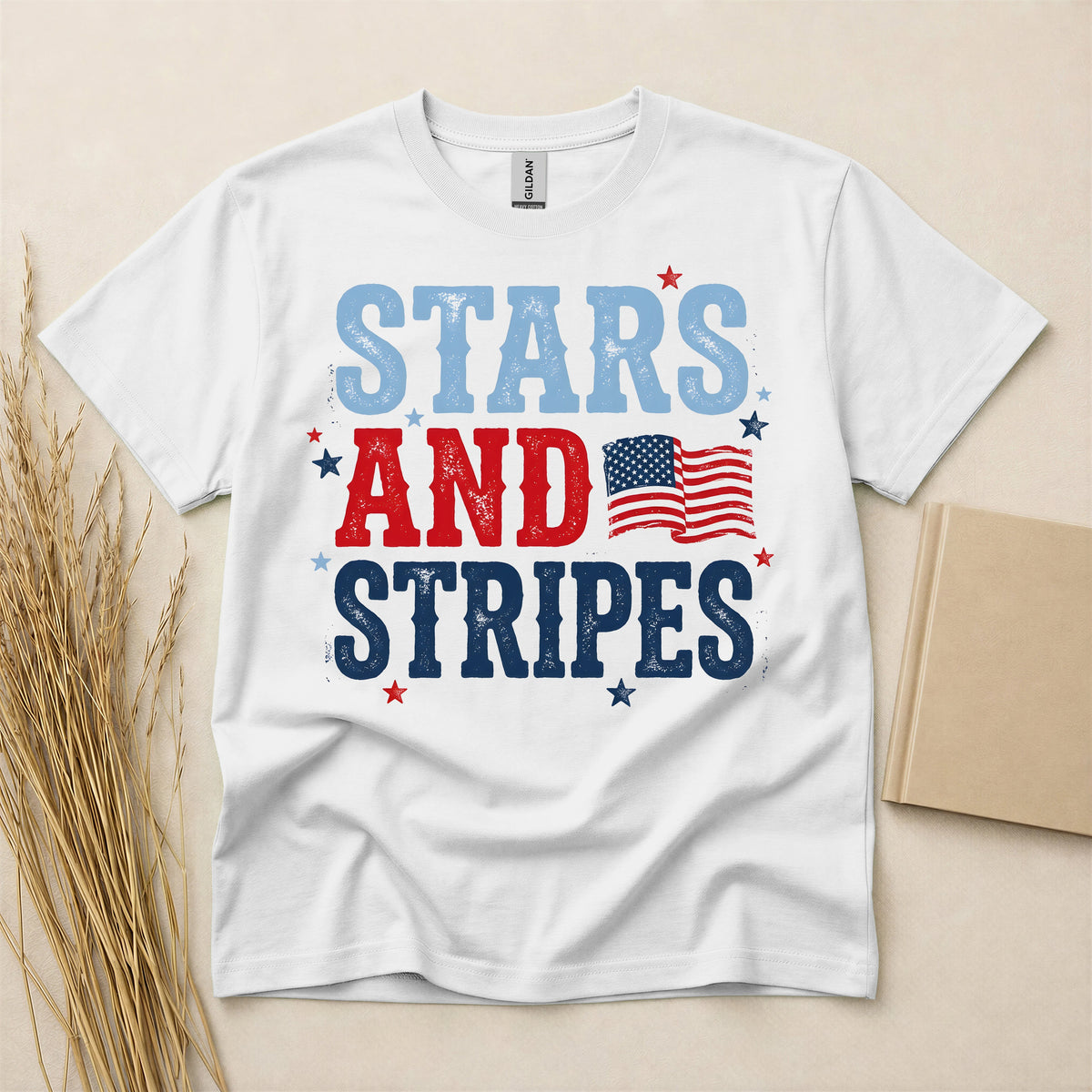 Stars And Stripes Independence Day T-Shirt - Patriotic Fourth of July Graphic Tee - Lightweight Breathable Soft Cotton Blend