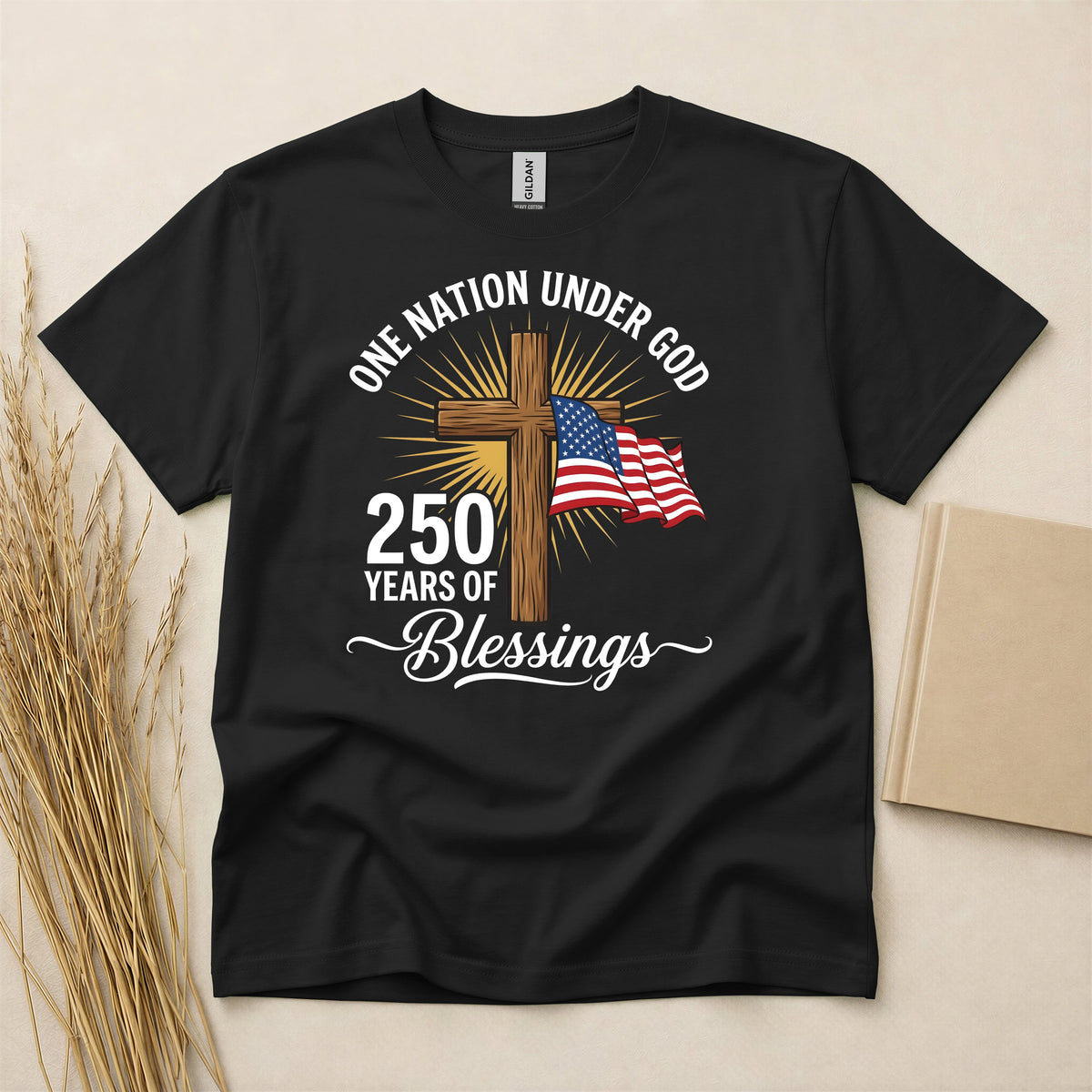 Faith And Freedom America 250 Celebration T-Shirt, Patriotic Unisex Basic Tee, US Independence Commemorative Apparel, Red White Blue Graphic