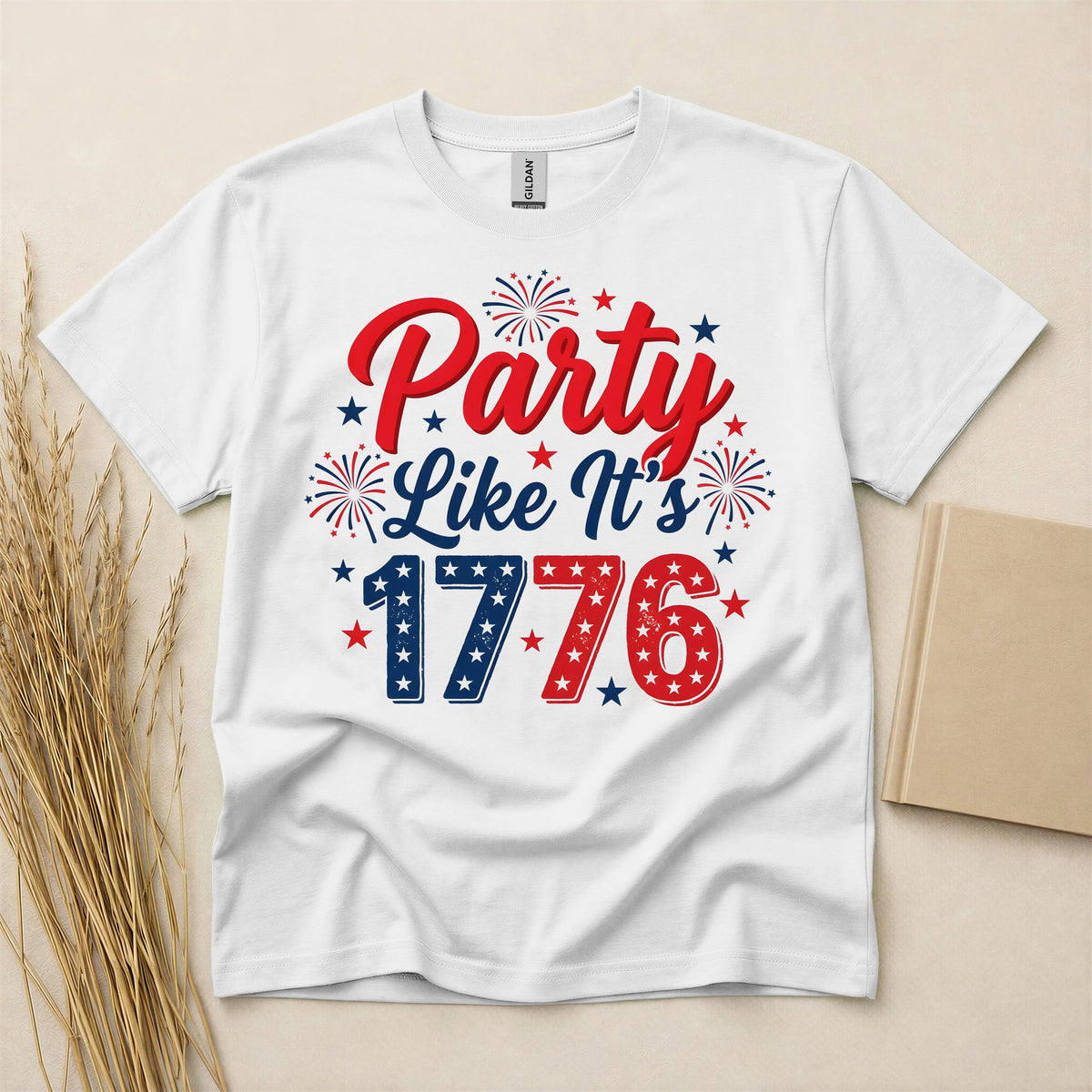 Funny Party Like Its 1776 Independence Day T-Shirt - Patriotic 4th of July Graphic Tee - Navy Blue