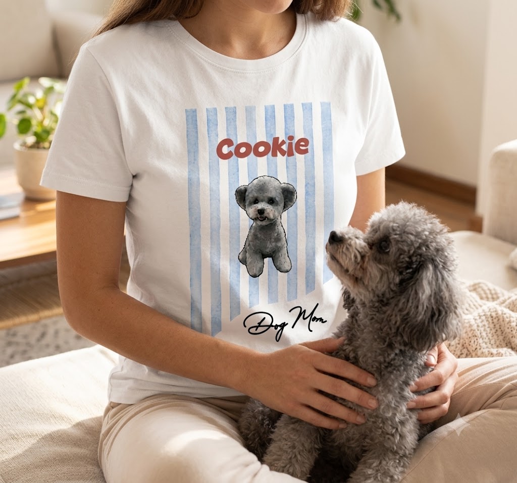 Personalized Pet Photo T-Shirt Custom Dog Cat Lover Gift Tee Upload Your Own Picture Short Sleeve Breathable Lightweight Top