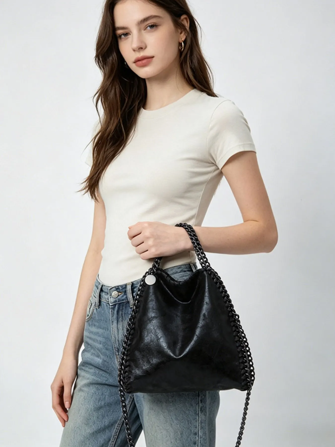 Chain Strap Slouchy Crossbody Bag