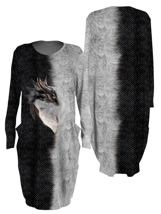 Women Batwing Pocket Dress