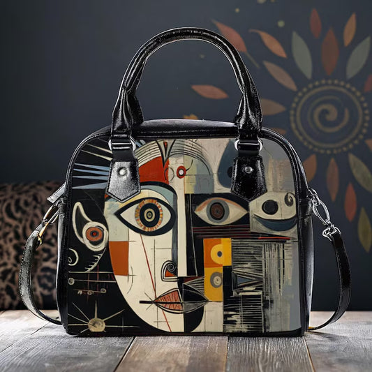 Women Print Leather Shoulder Handbag